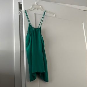 NWOT 100% emerald green silk top